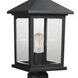 Portland 1 Light 109.75 inch Black Outdoor Post Mounted Fixture in Clear Beveled Glass, 12.14