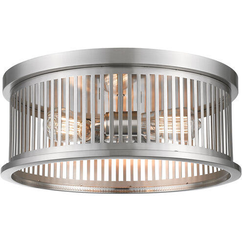 Camellia 3 Light 16 inch Brushed Nickel Flush Mount Ceiling Light in Brushed Nickel Steel
