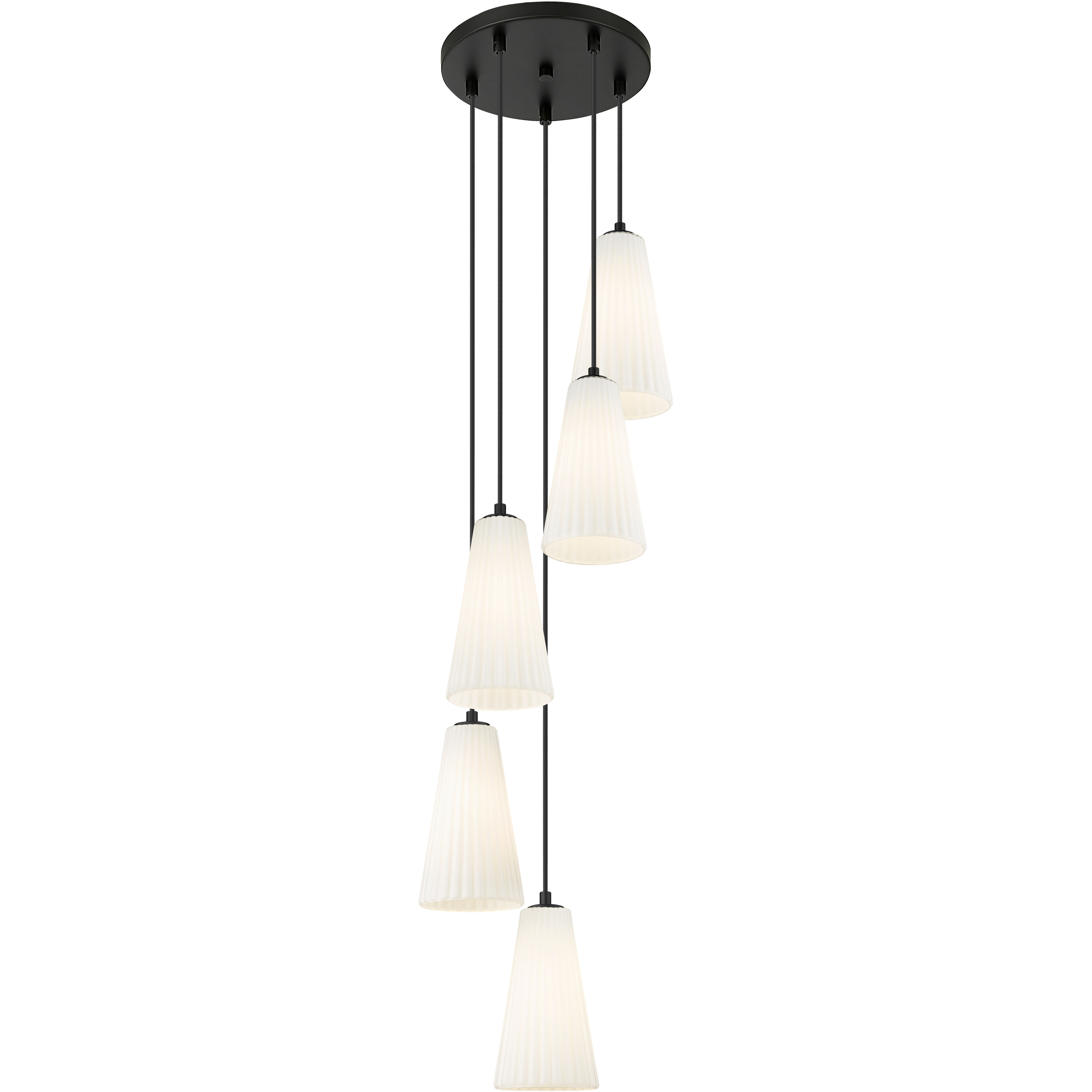 Farrell 5 Light 12 inch Matte Black Chandelier Ceiling Light