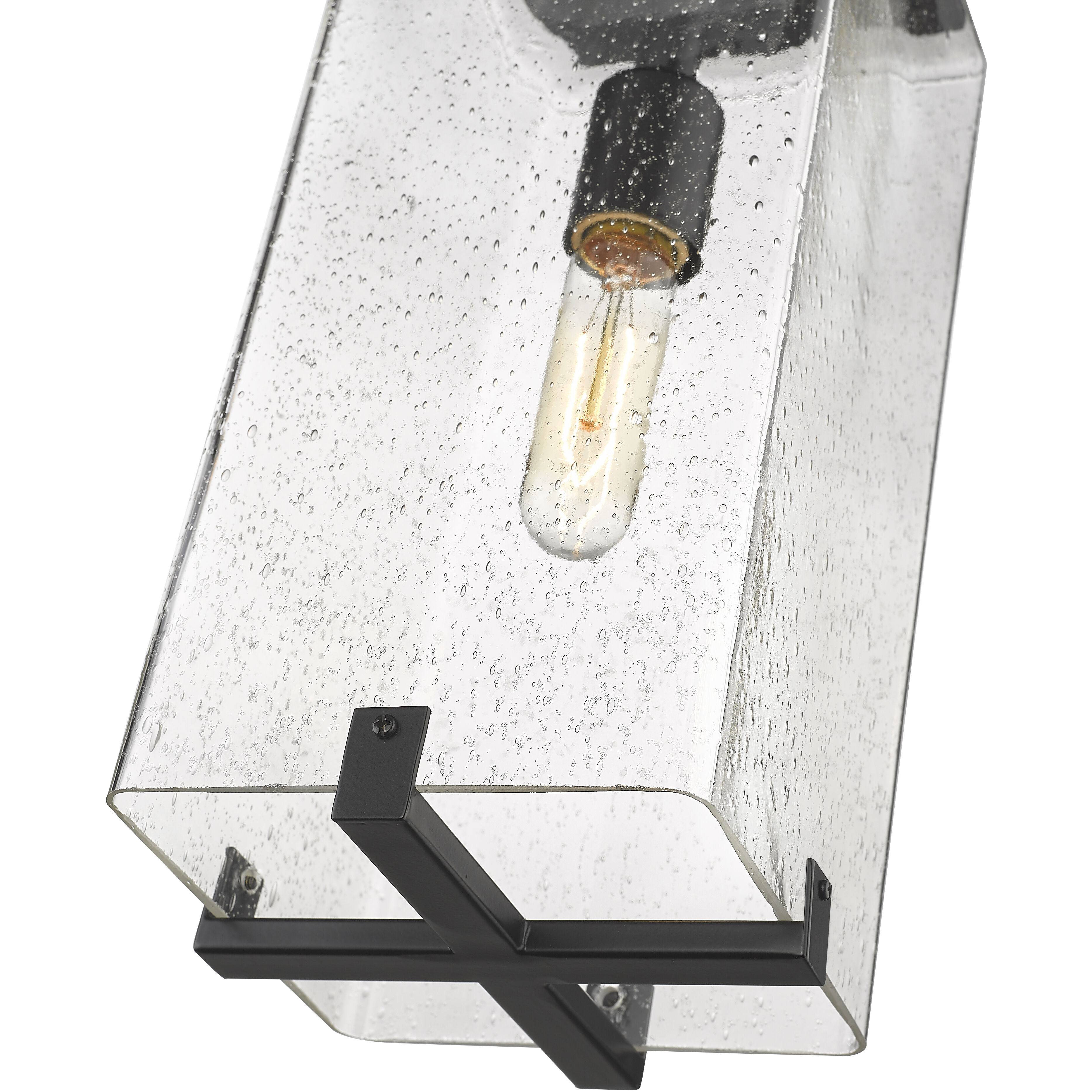 Sana 1 Light 6.75 inch Black Outdoor Chain Mount Ceiling Fixture in Seedy Glass