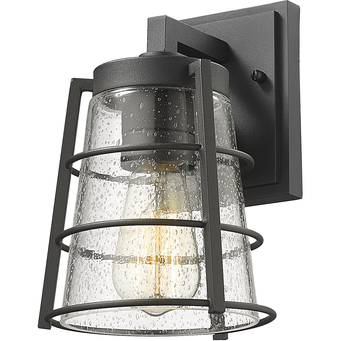 Helix 1 Light 9.25 inch Black Outdoor Wall Light