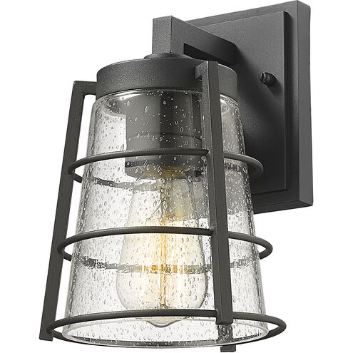 Helix 1 Light 9.25 inch Black Outdoor Wall Light