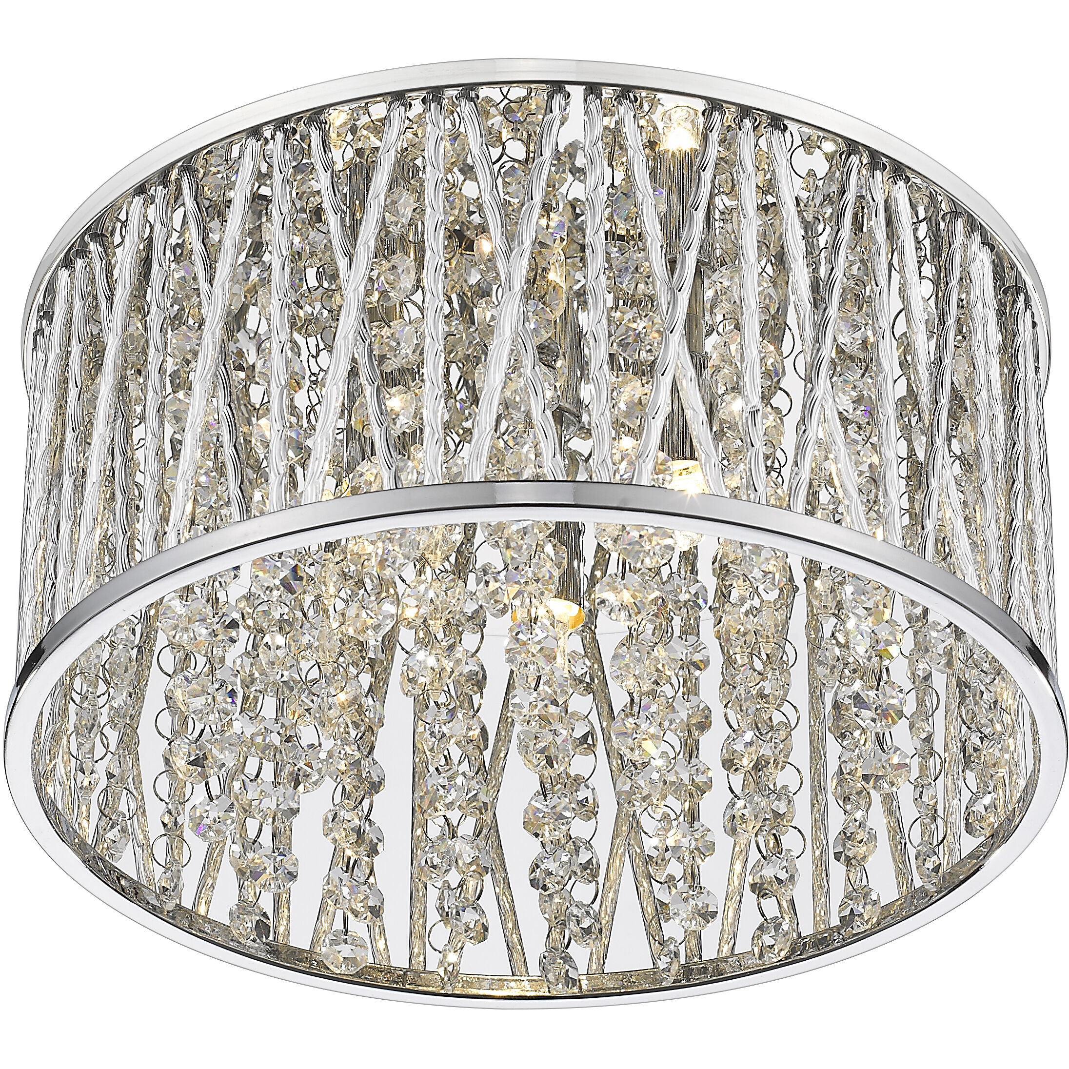 Terra 3 Light 12 inch Chrome Flush Mount Ceiling Light in 3.5