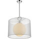 Arosia 1 Light 20 inch Chrome Pendant Ceiling Light in 9, White Fabric