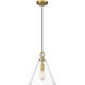 Harper 1 Light 11.5 inch Rubbed Brass Pendant Ceiling Light