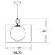 Arosia 1 Light 20 inch Chrome Pendant Ceiling Light in 9, White Fabric