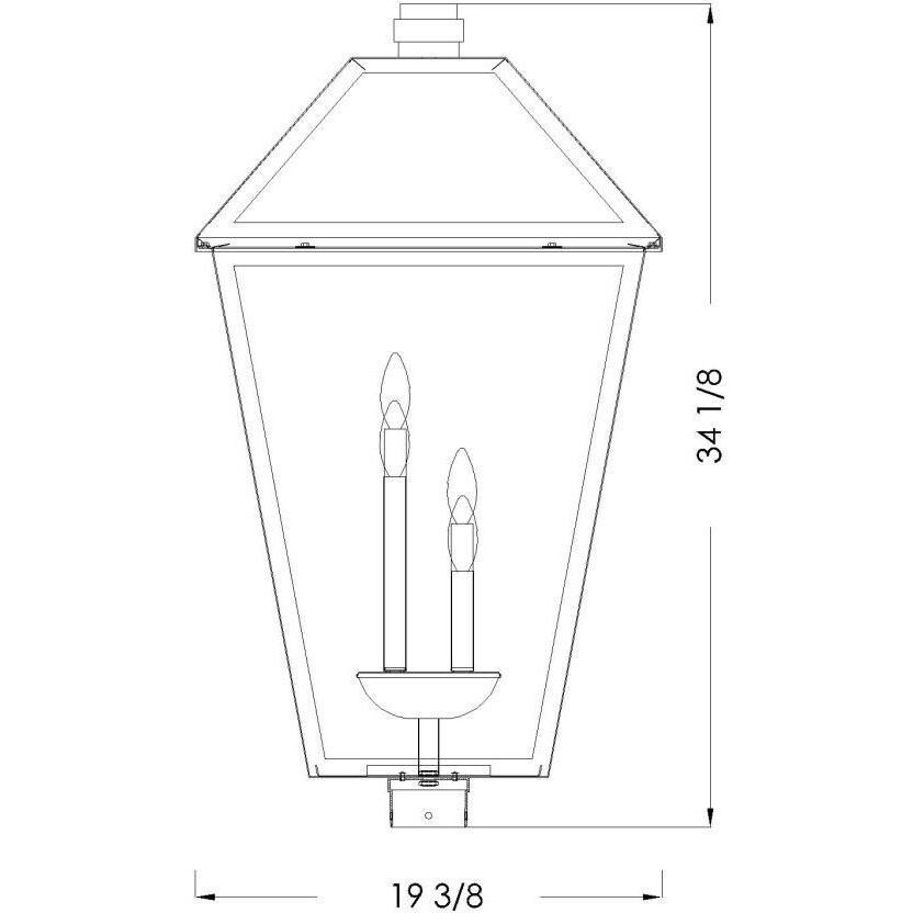 Talbot 4 Light 33.75 inch Black Outdoor Post Mount Fixture