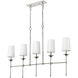 Emily 5 Light 51 inch Polished Nickel Linear Chandelier Ceiling Light