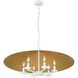Rialto 6 Light 32 inch Matte White Pendant Ceiling Light in Matte White Outer,  Signature Rubbed Brass Inner