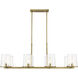Callista 8 Light 56 inch Rubbed Brass Linear Chandelier Ceiling Light