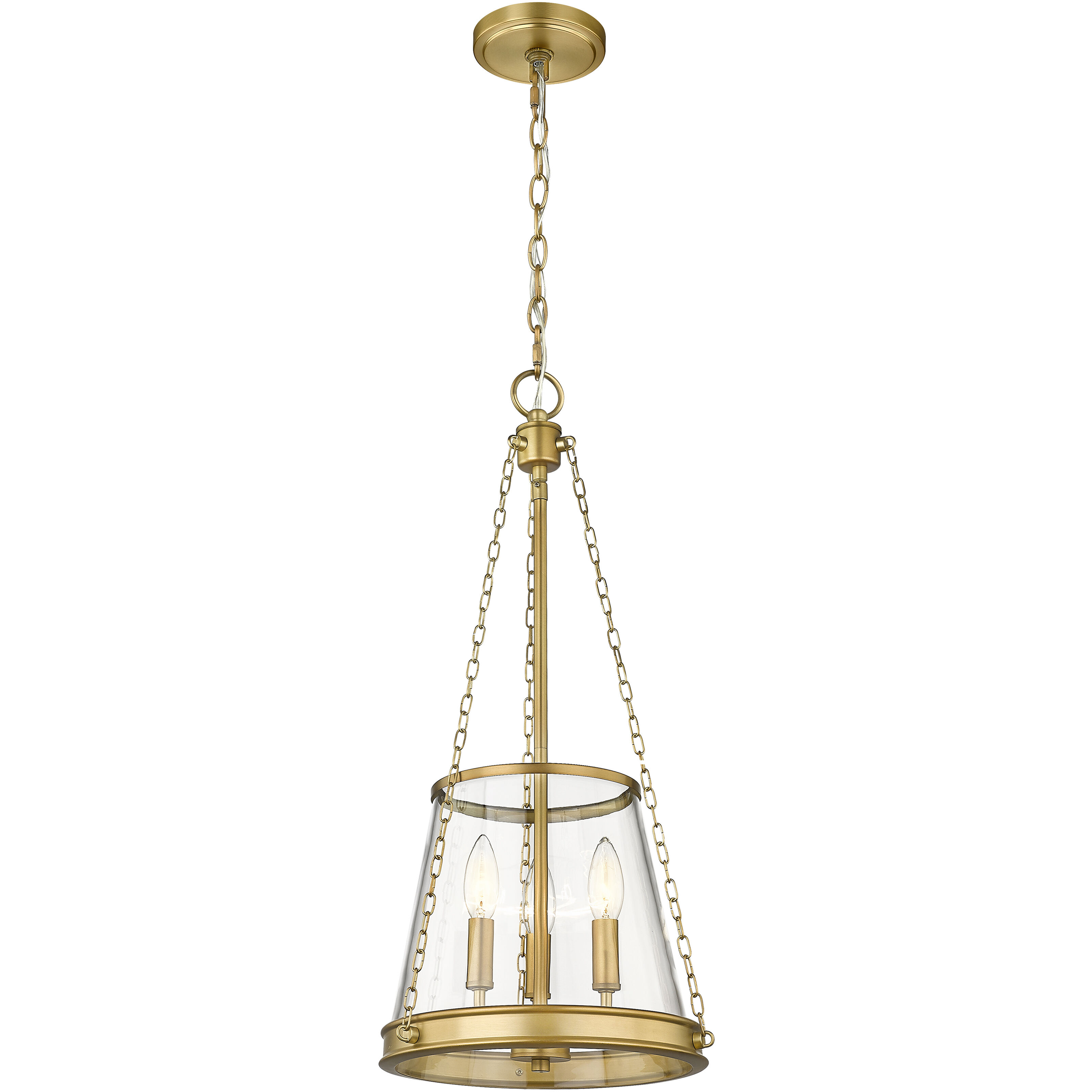 Prescott 3 Light 12 inch Rubbed Brass Pendant Ceiling Light in Rubbed Bronze
