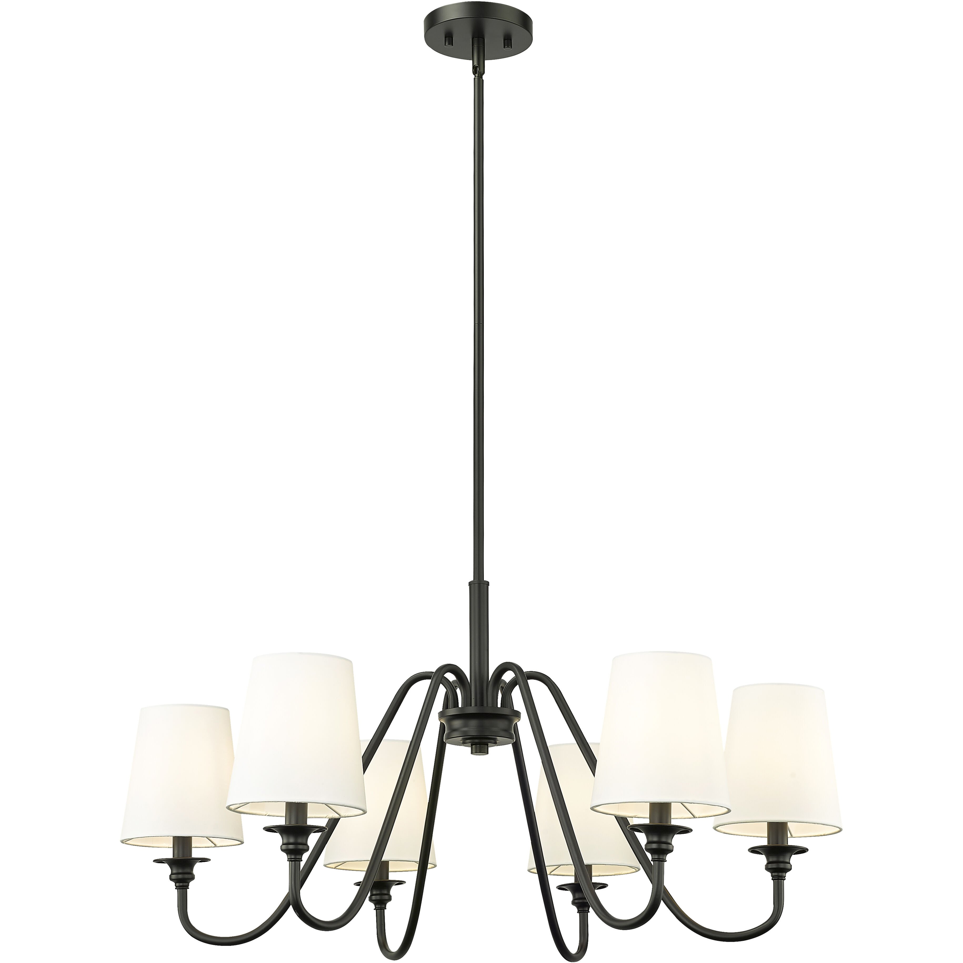 Gianna 6 Light 32 inch Matte Black Chandelier Ceiling Light