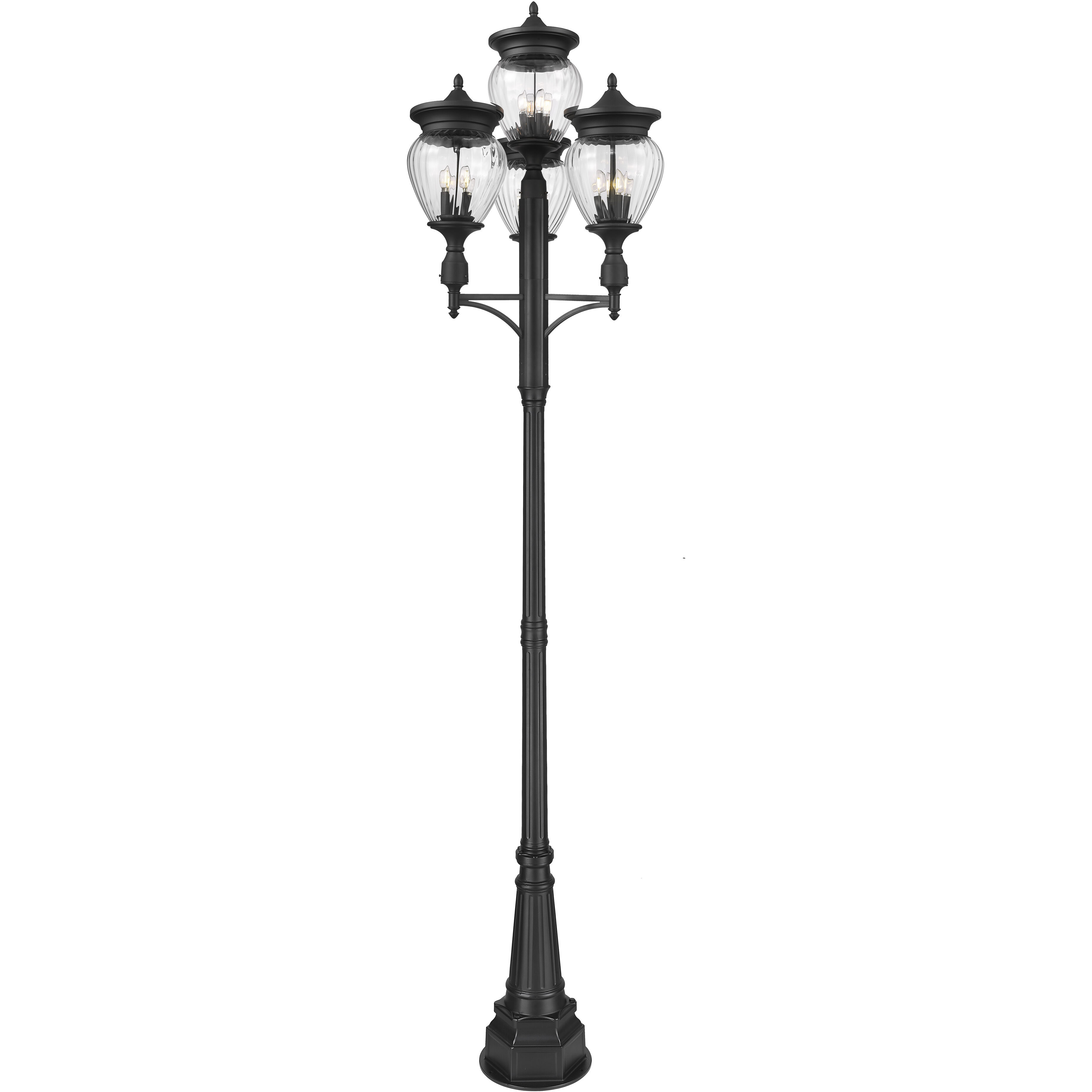 Davina 4 Light 130.75 inch Black Outdoor Post Mounted Fixture in G9