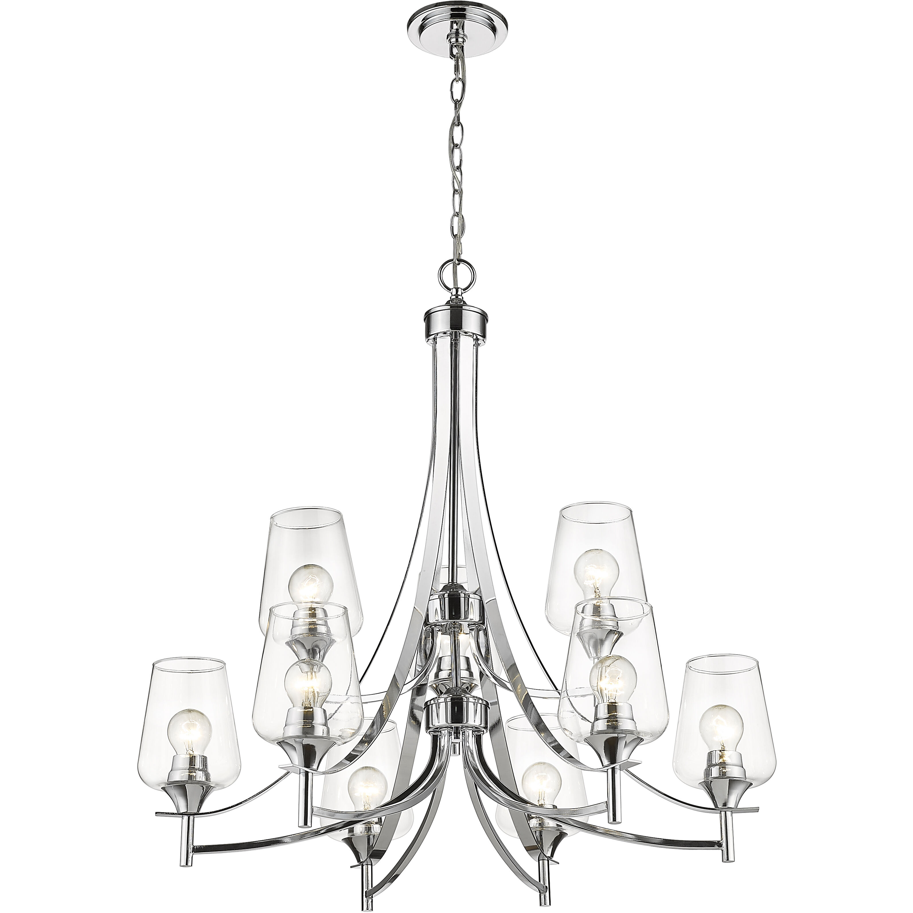 Joliet 9 Light 31 inch Chrome Chandelier Ceiling Light