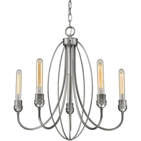Persis 5 Light 22 inch Old Silver Chandelier Ceiling Light
