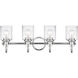 Kinsley 4 Light 28 inch Chrome Vanity Wall Light