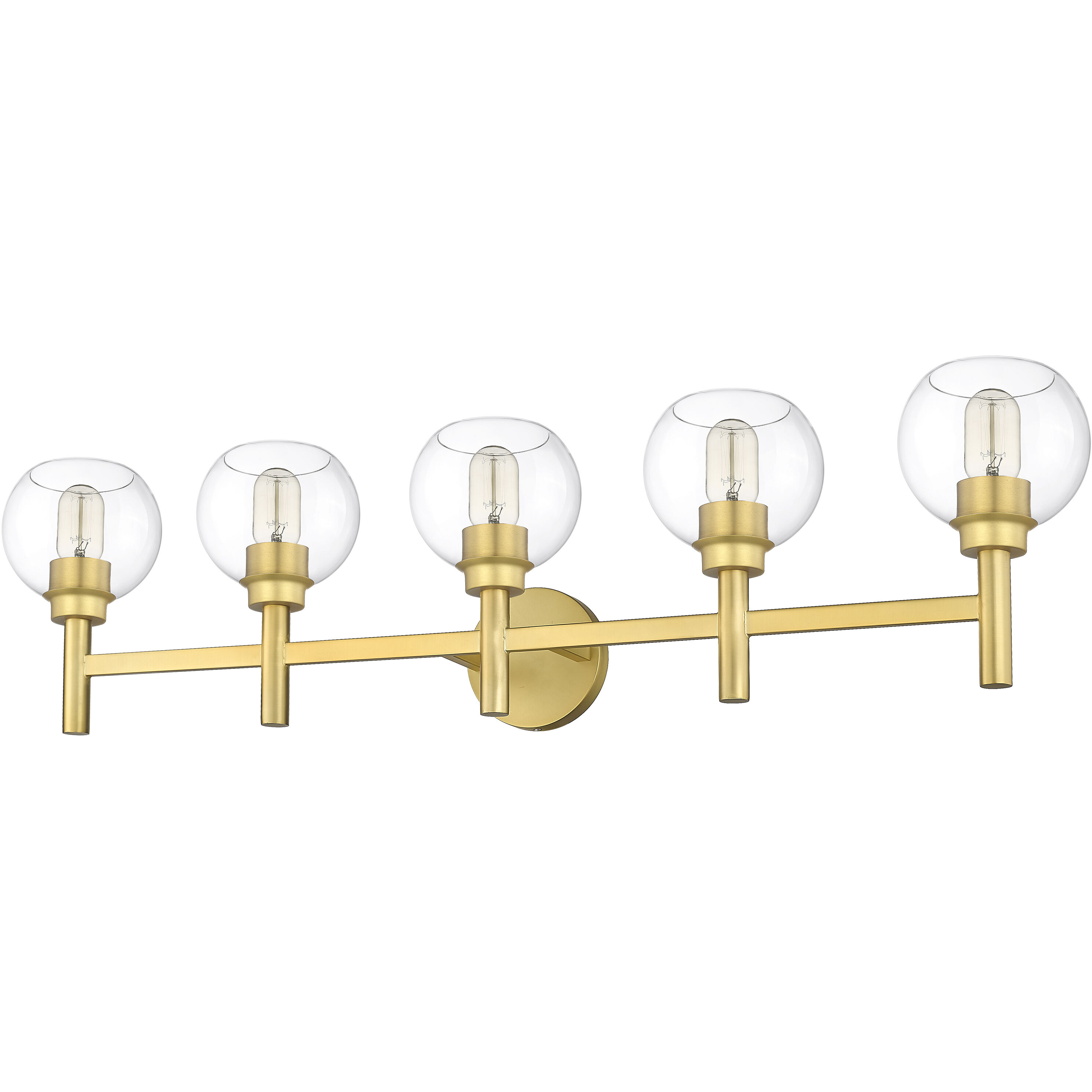 Sutton 5 Light 39.5 inch Brushed Gold Vanity Wall Light in Bronze Gold