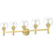 Sutton 5 Light 39.5 inch Brushed Gold Vanity Wall Light in Bronze Gold