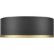 Bradley LED 12.25 inch Matte Black and Modern Gold Flush Mount Ceiling Light