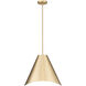 Aria 1 Light 18 inch Modern Gold Pendant Ceiling Light in Modern Gold & Inner White