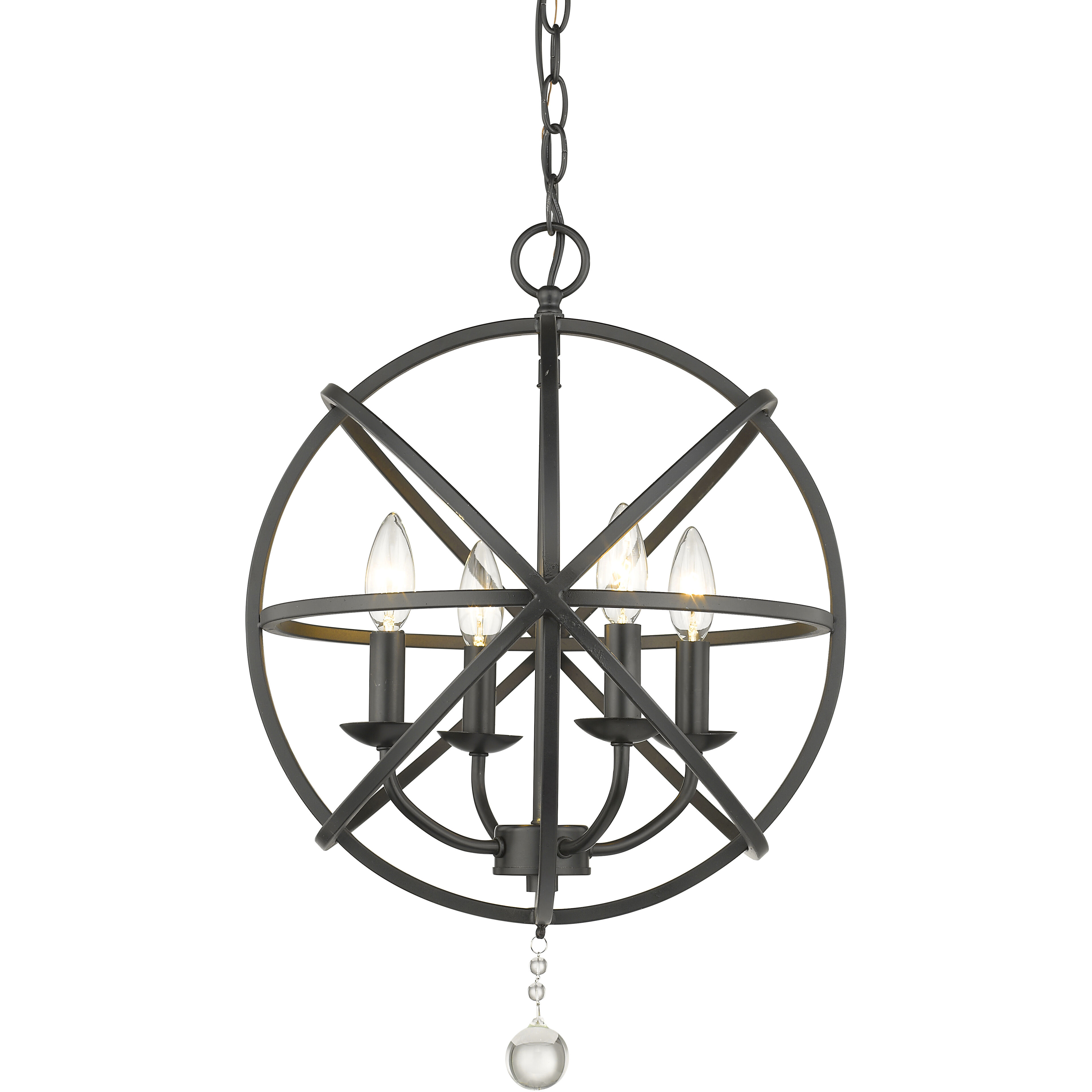 Tull 4 Light 16 inch Matte Black Chandelier Ceiling Light