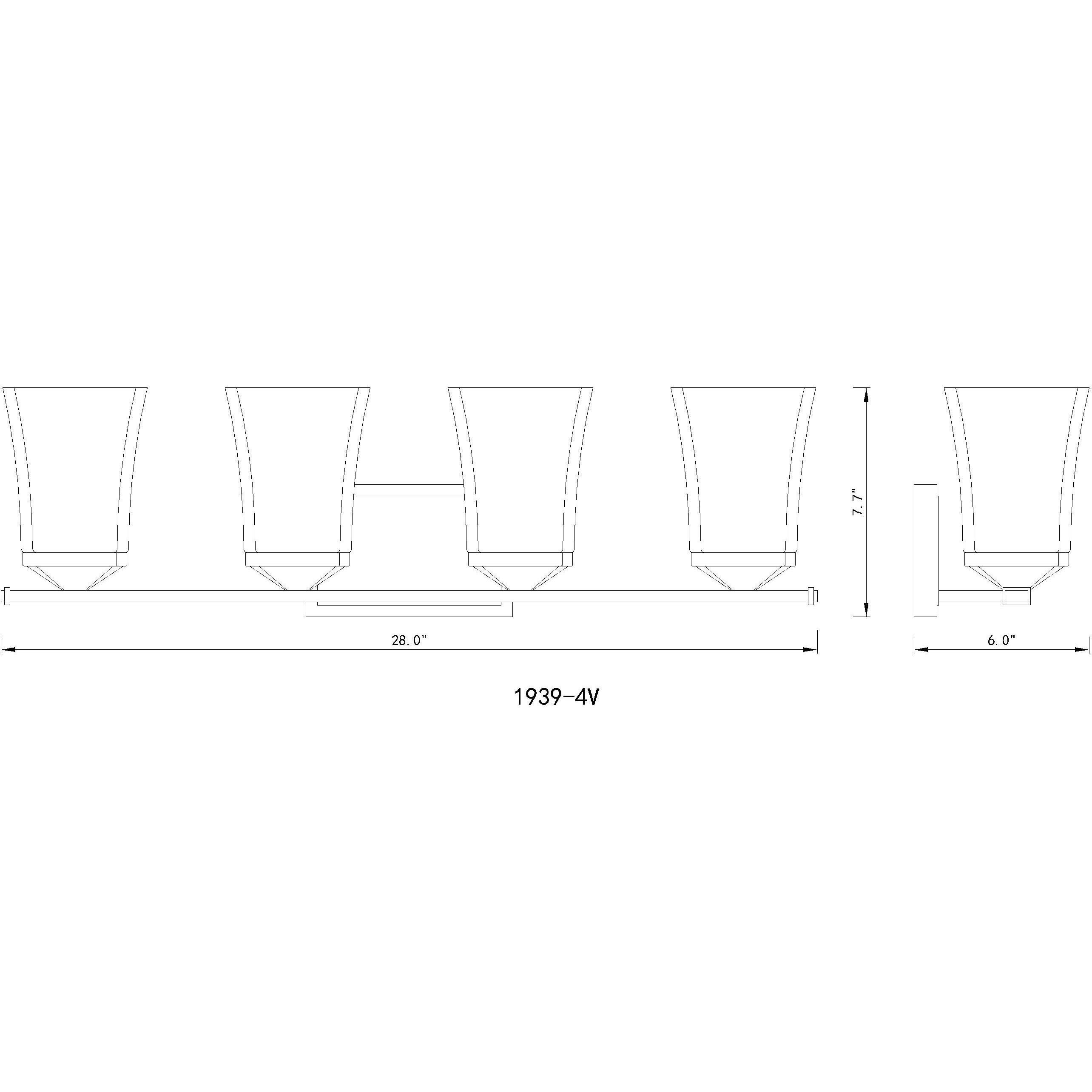 Darcy 4 Light 28 inch Brushed Nickel Vanity Wall Light in Brushed Aluminum