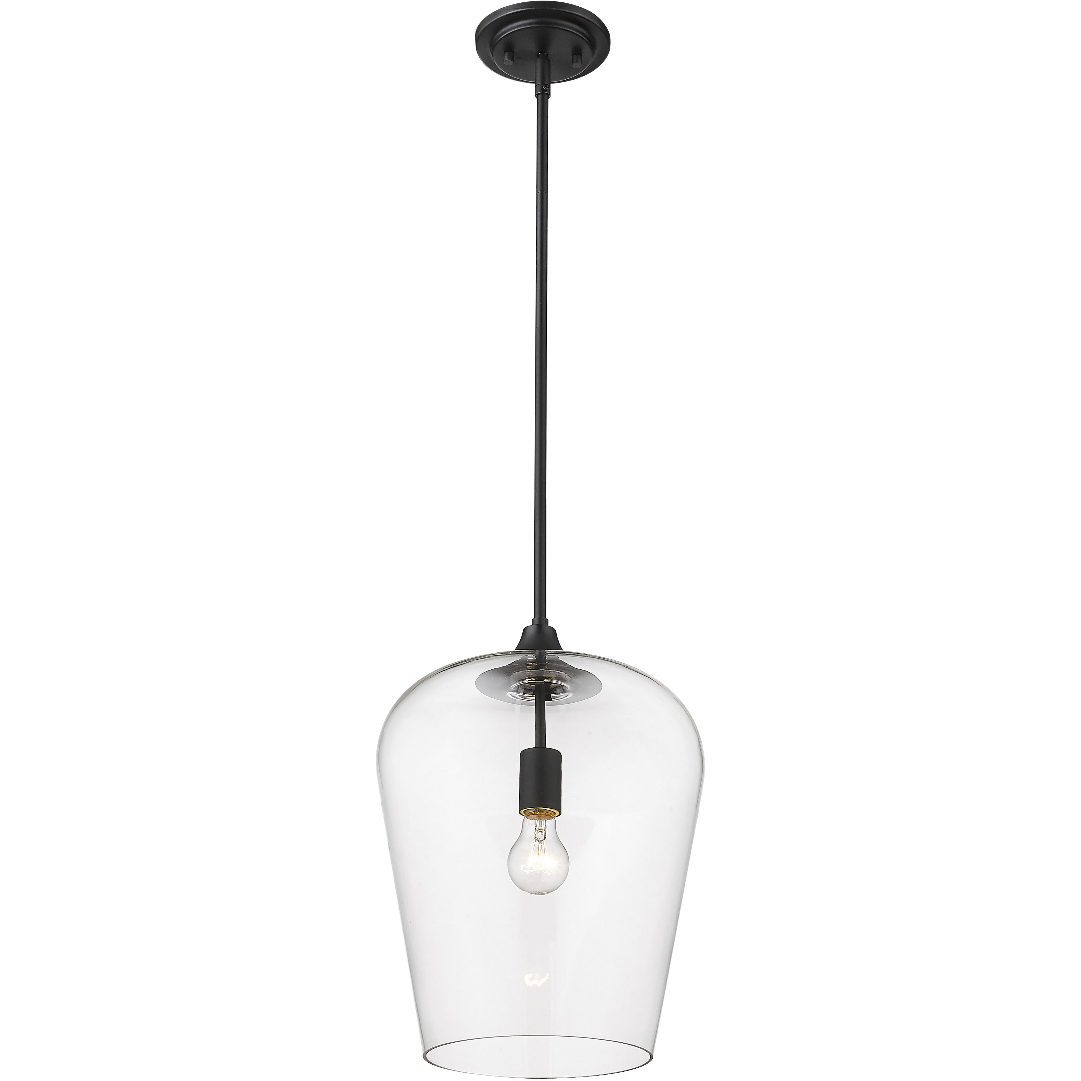 Joliet 1 Light 12 inch Matte Black Pendant Ceiling Light