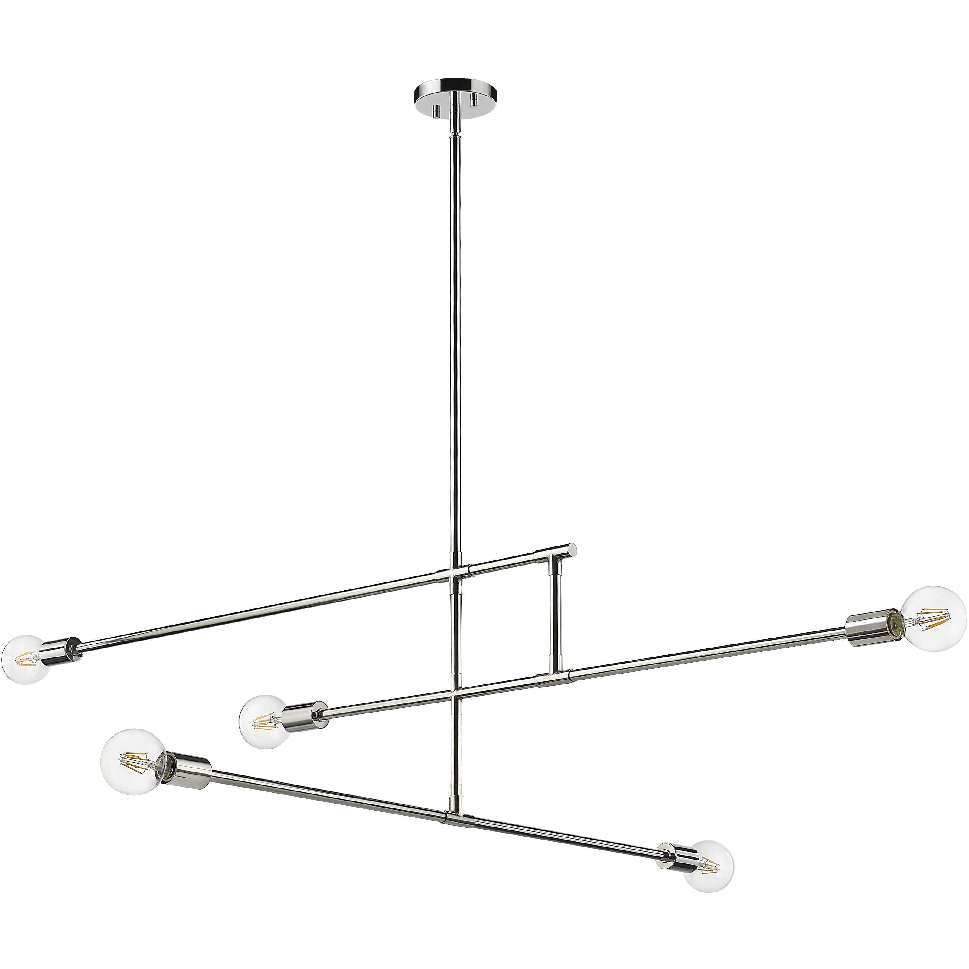 Modernist 5 Light 4.75 inch Chrome Chandelier Ceiling Light