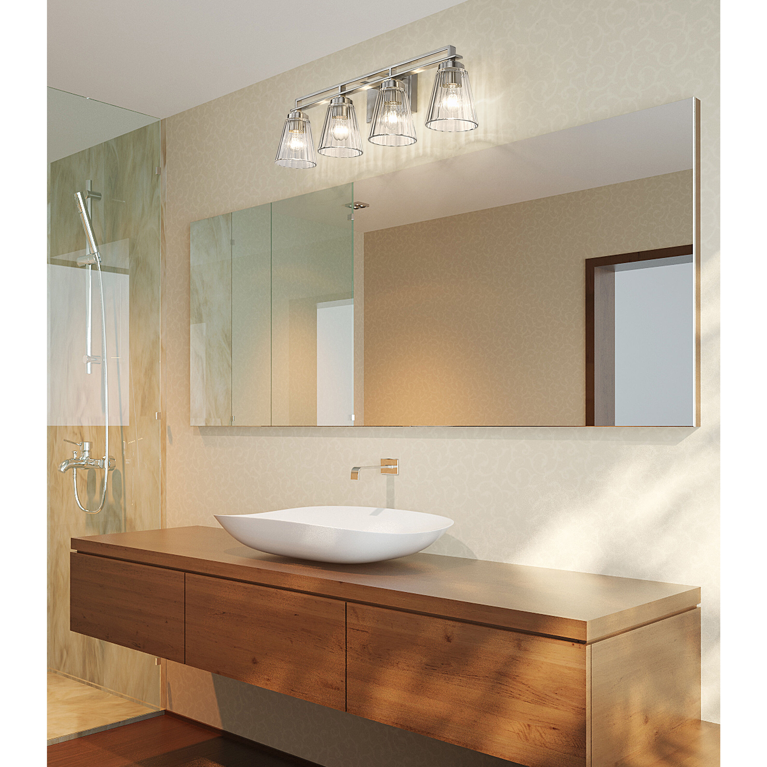 Lyna 4 Light 30.5 inch Brushed Nickel Vanity Wall Light