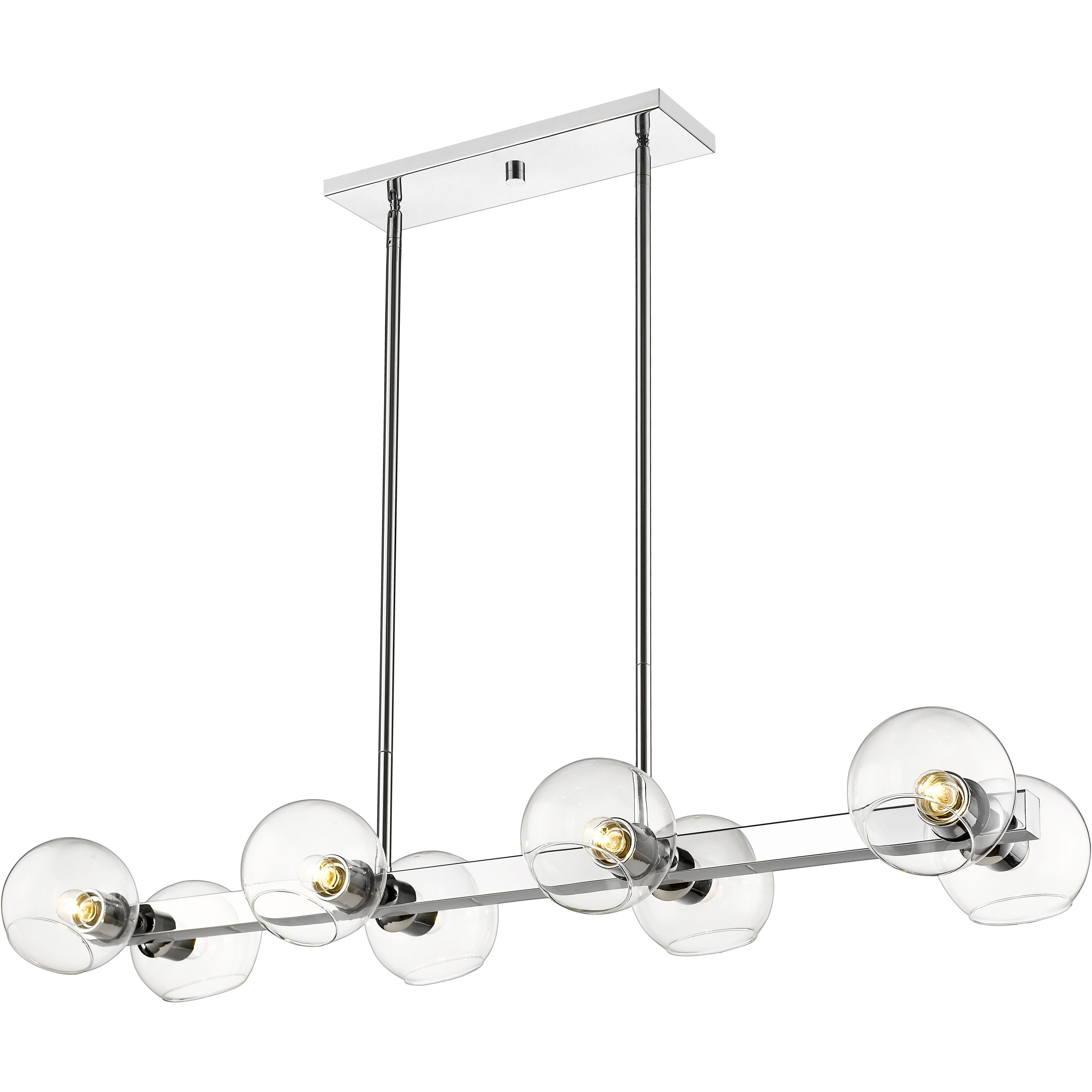 Marquee 8 Light 44 inch Chrome Linear Chandelier Ceiling Light