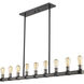 Kirkland 9 Light 56 inch Ashen Barnboard Linear Chandelier Ceiling Light