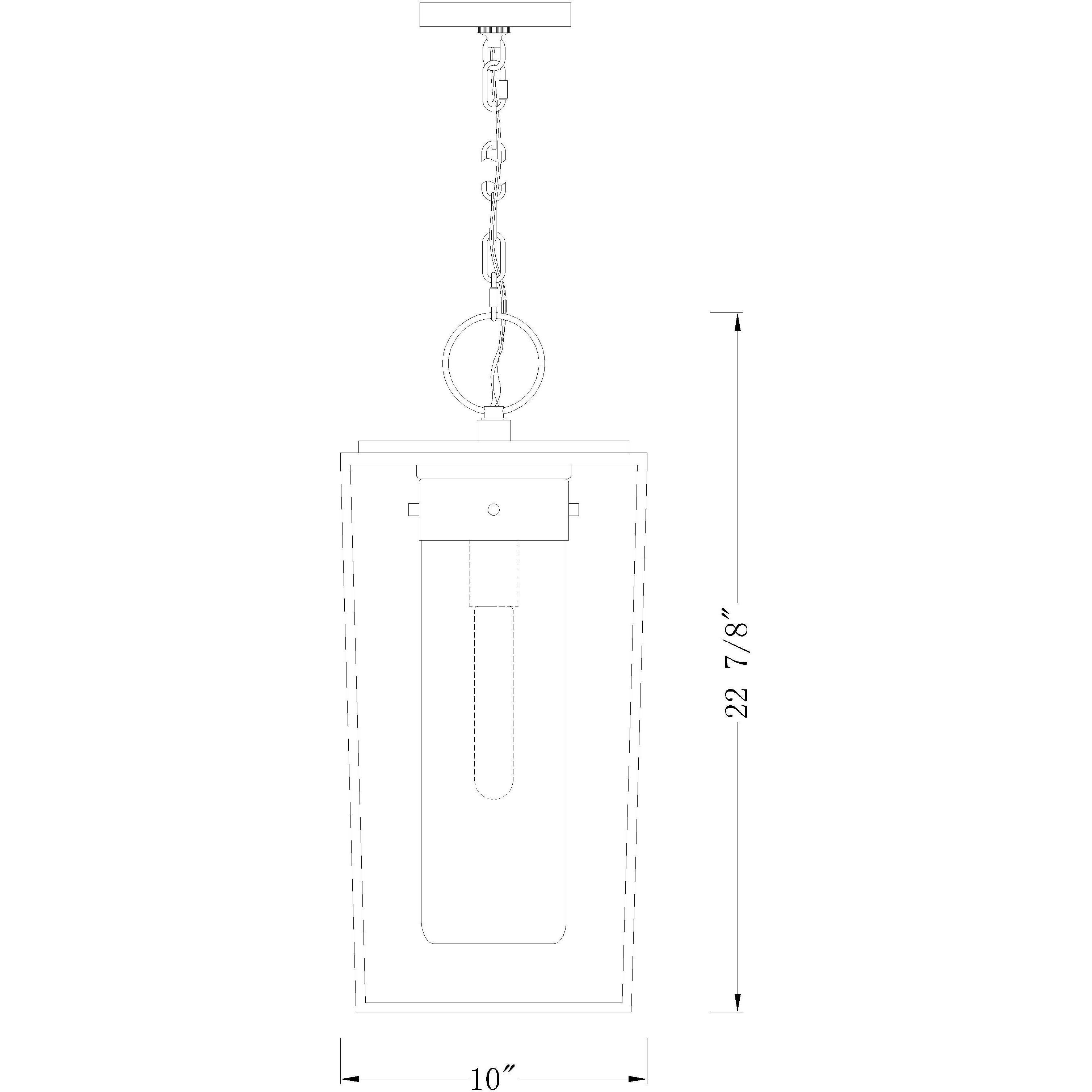 Sheridan 1 Light 10 inch Black Outdoor Chain Mount Ceiling Fixture in White Opal Glass