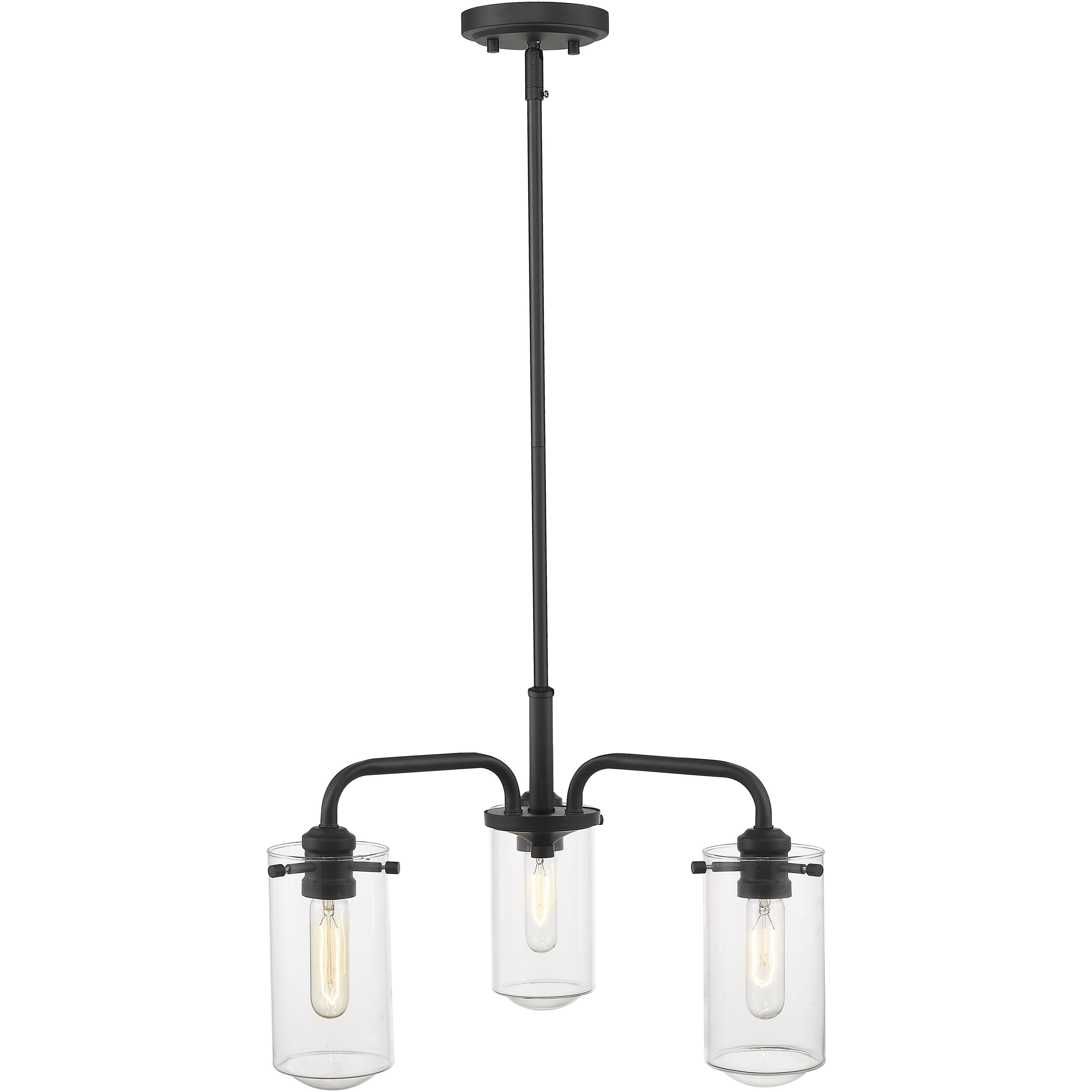 Delaney 3 Light 20 inch Matte Black Chandelier Ceiling Light