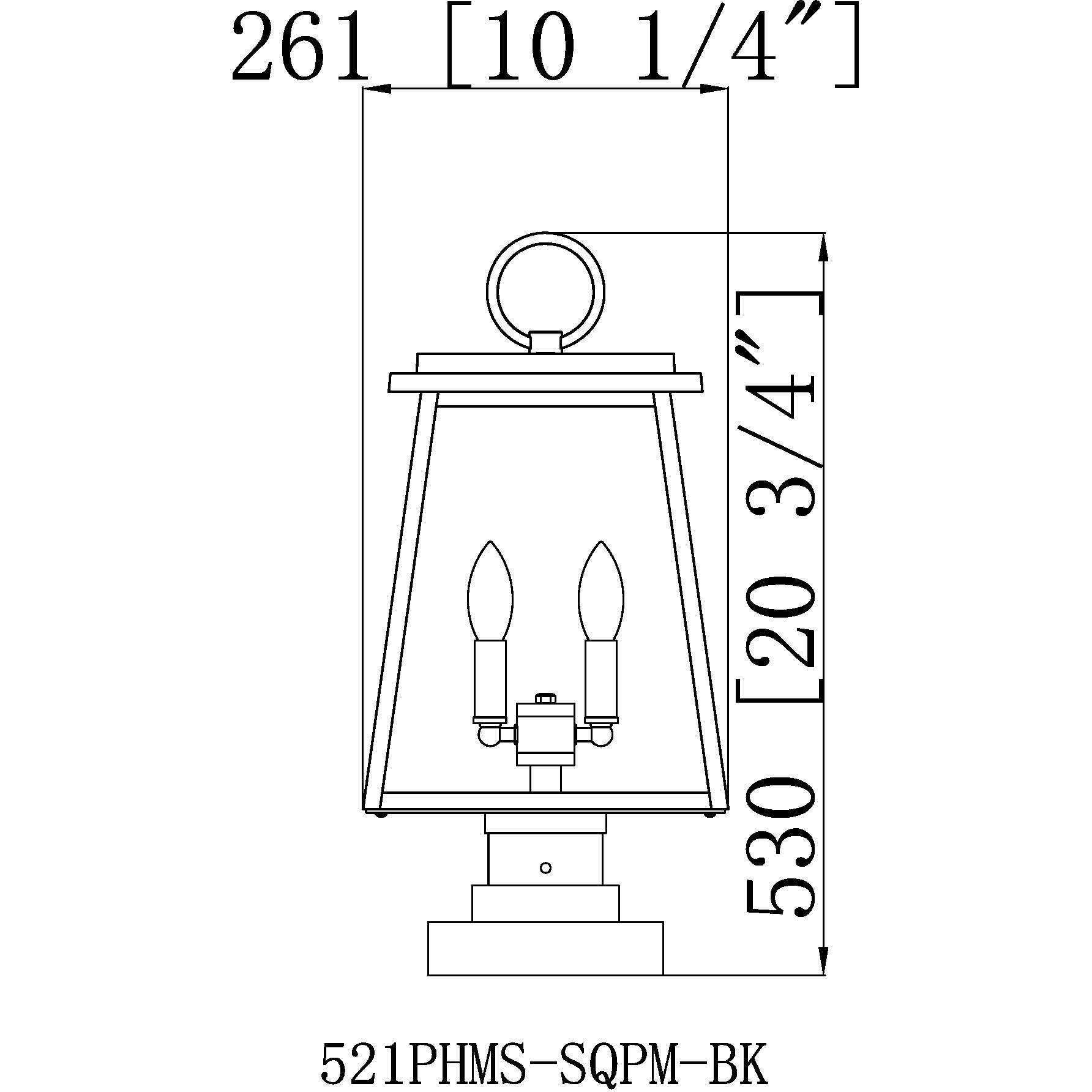 Broughton 2 Light 21 inch Black Outdoor Pier Mounted Fixture
