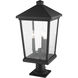 Beacon 3 Light 25.5 inch Black Outdoor Pier Mounted Fixture in 15.25