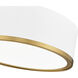 Bradley LED 12.25 inch Matte White and Modern Gold Flush Mount Ceiling Light
