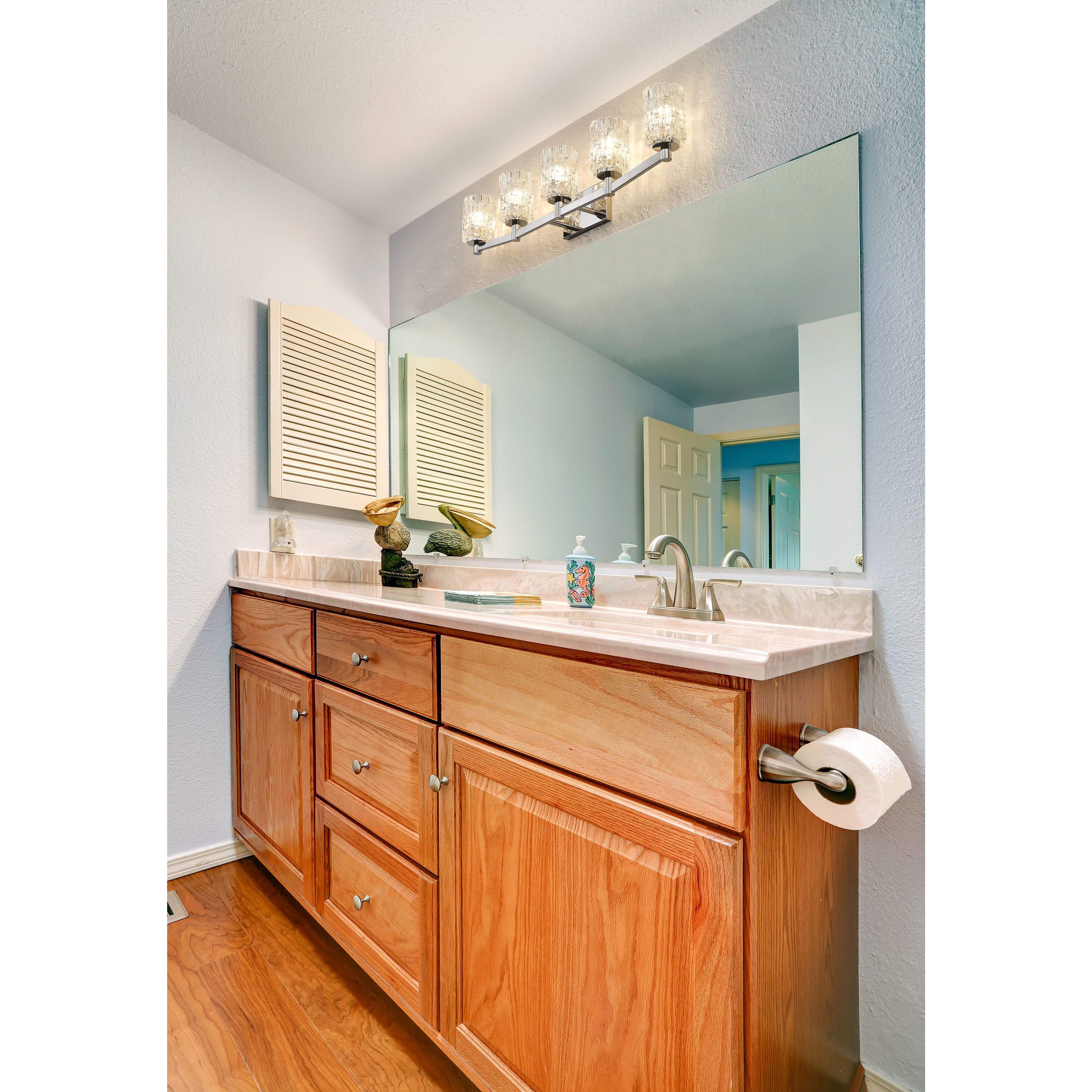 Aubrey 5 Light 40.75 inch Chrome Vanity Wall Light