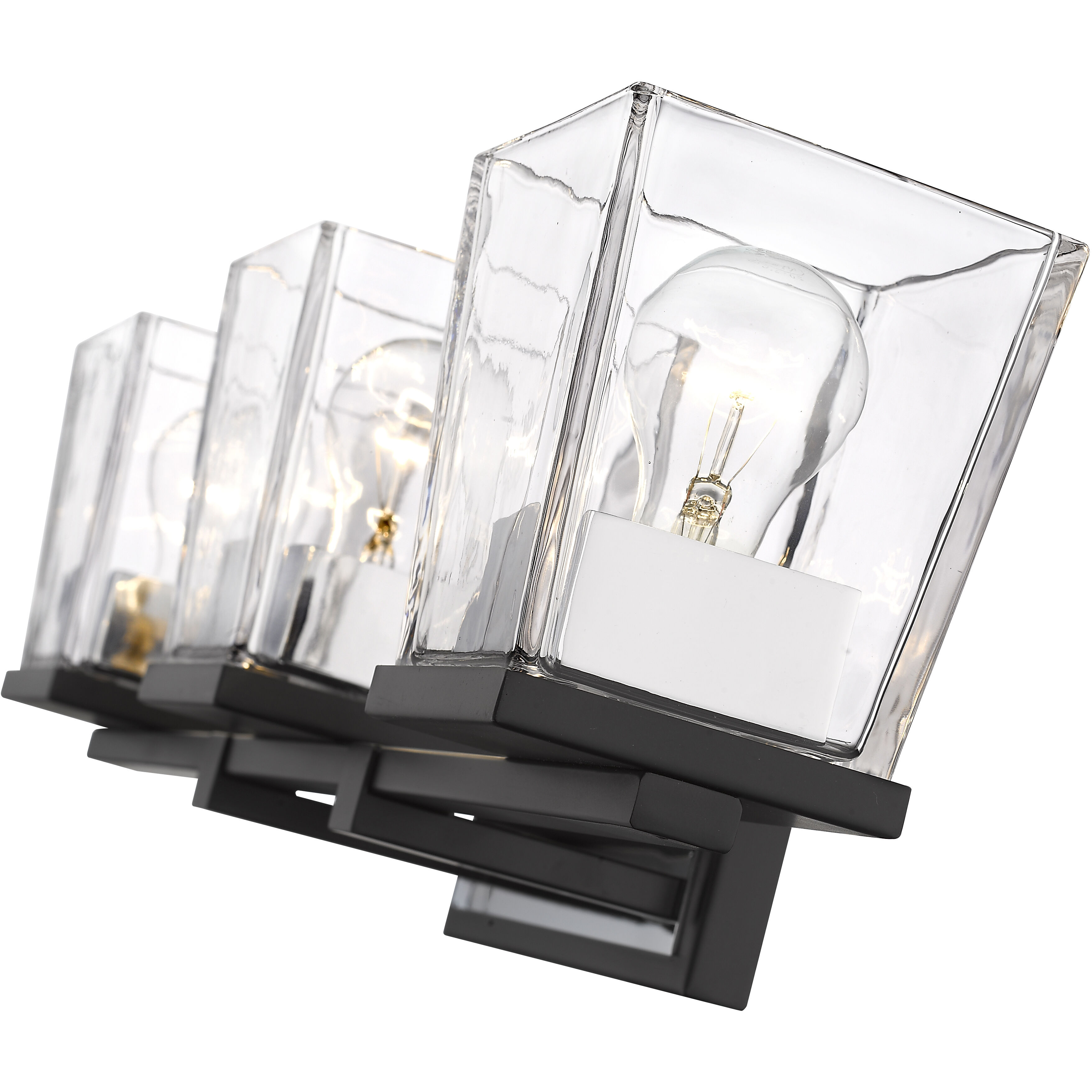 Bleeker Street 3 Light 25 inch Matte Black and Chrome Vanity Wall Light