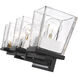 Bleeker Street 3 Light 25 inch Matte Black and Chrome Vanity Wall Light