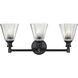 Auden 3 Light 23.75 inch Matte Black Bath Vanity Wall Light