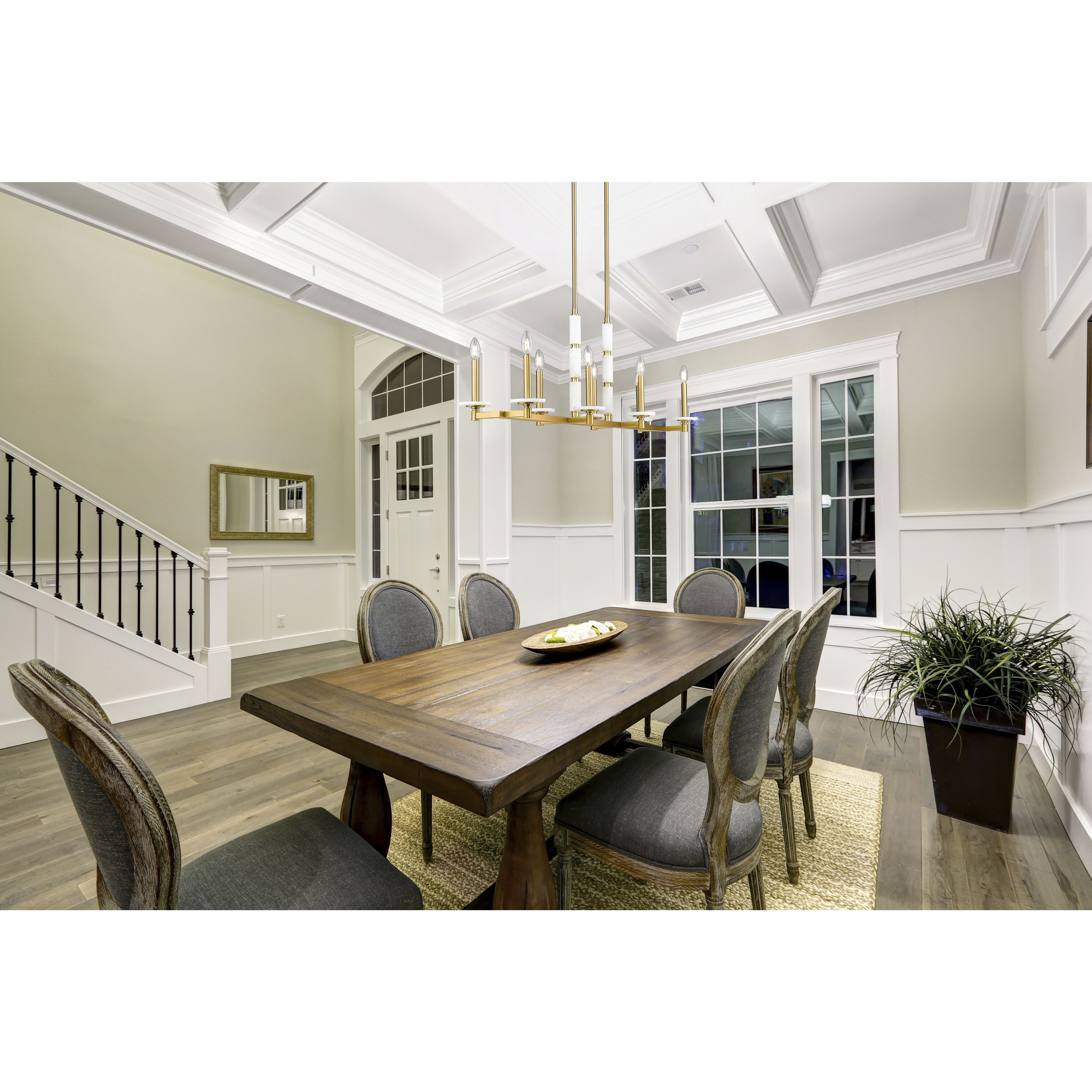 Kaden Linear Chandelier Ceiling Light in Modern Gold