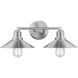 Casa 2 Light 18 inch Brushed Nickel Vanity Wall Light in Brushed Nickel Steel
