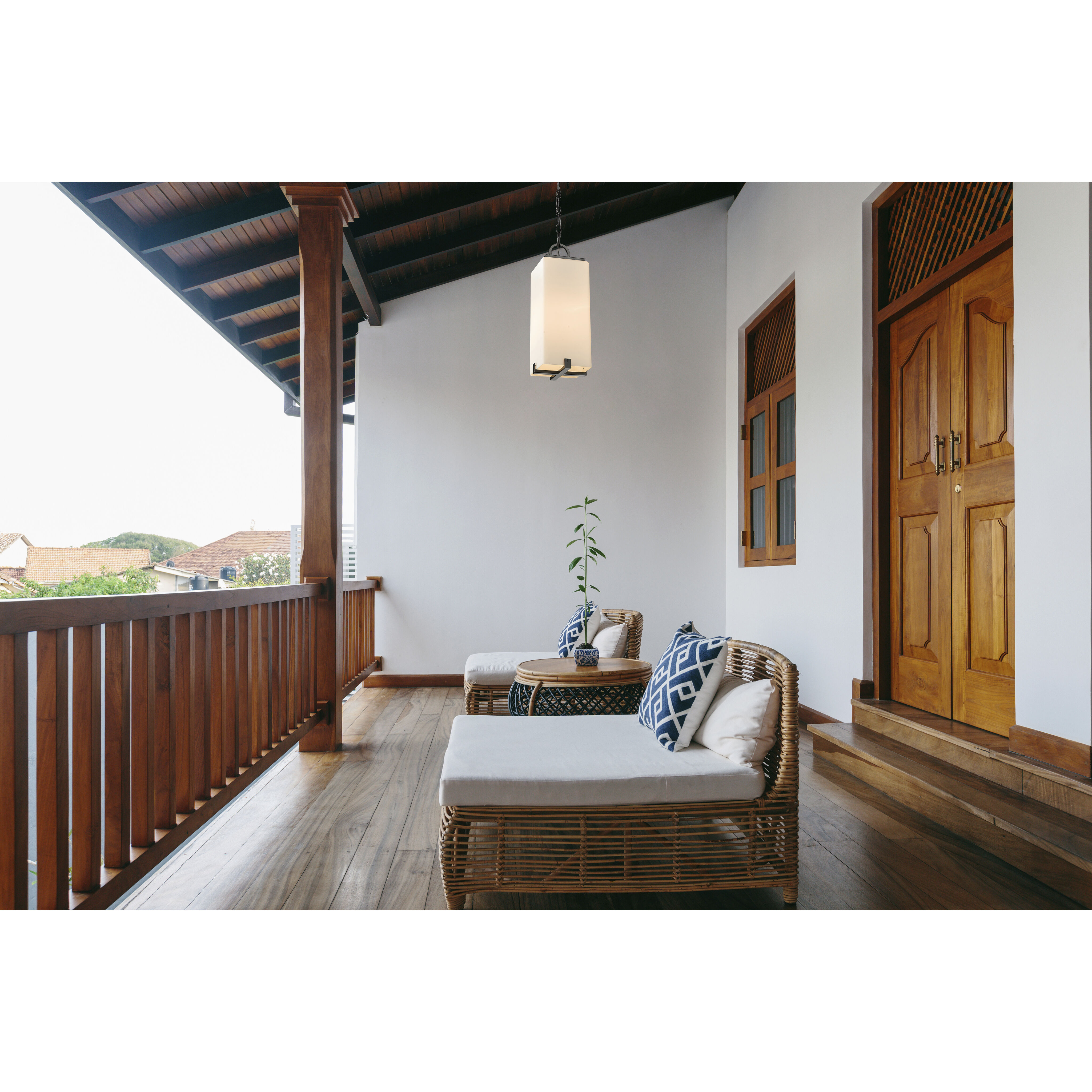 Sana 1 Light 6.75 inch Black Outdoor Chain Mount Ceiling Fixture