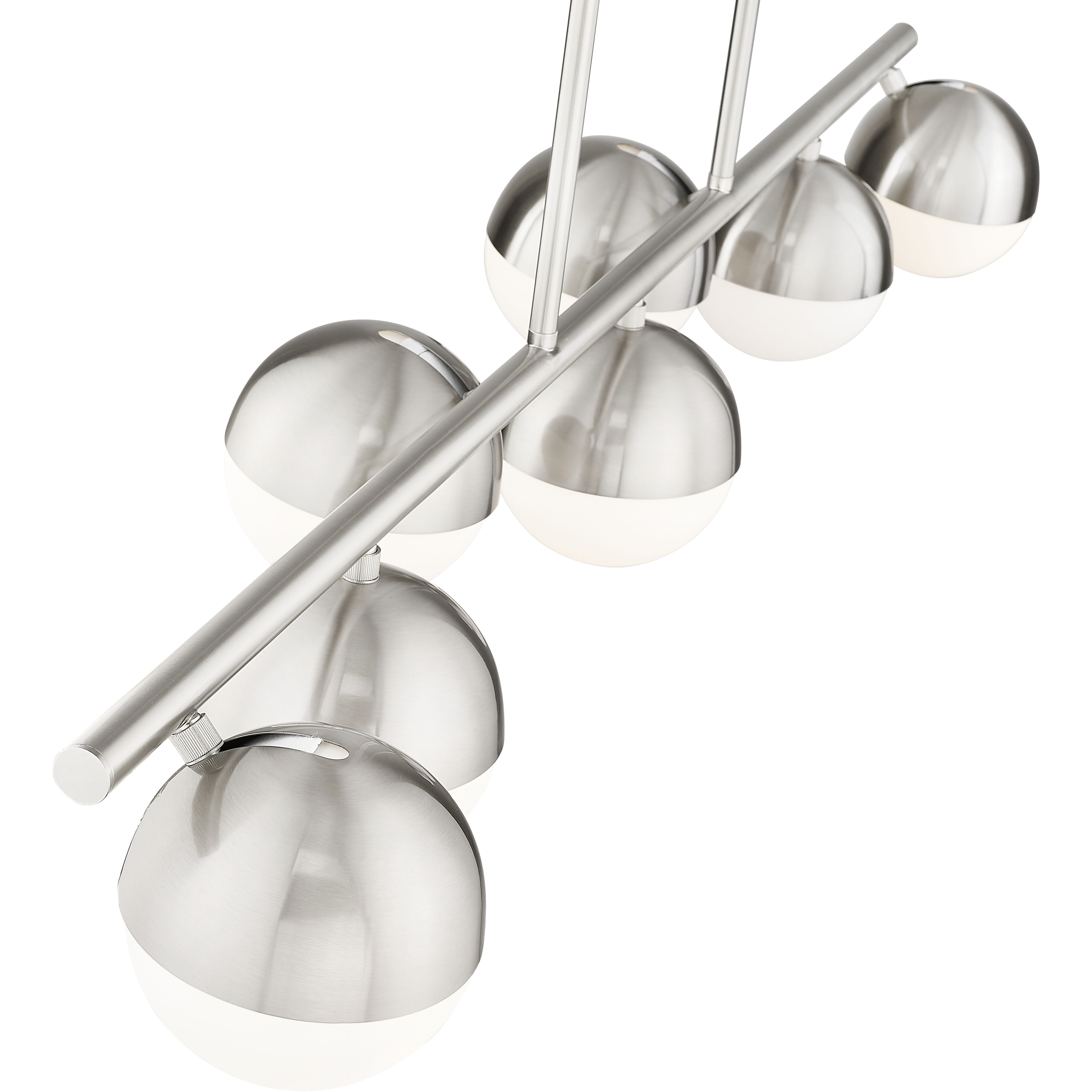 Realm Sphere Linear Chandelier Ceiling Light in Brushed Nickel