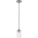 Savannah 1 Light 4.5 inch Brushed Nickel Pendant Ceiling Light