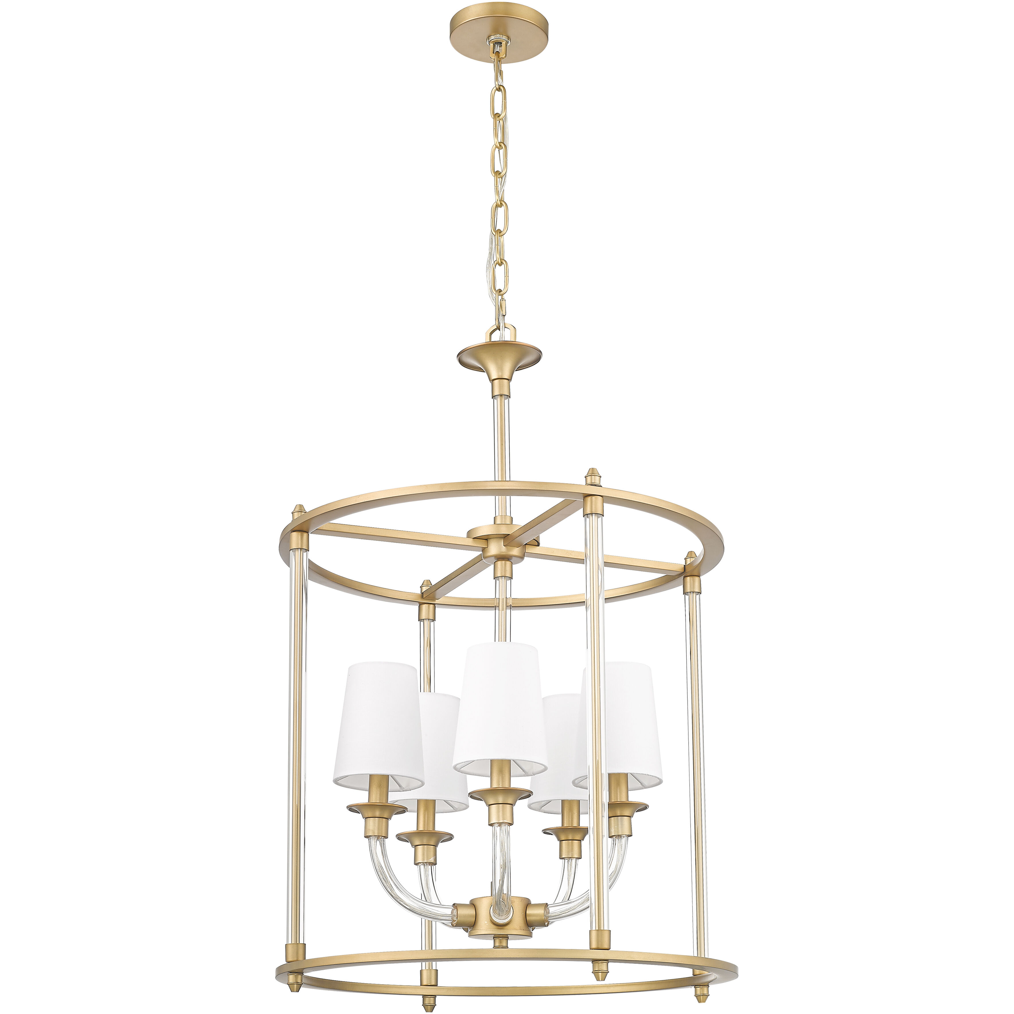 Katerina 5 Light 20 inch Rubbed Brass Chandelier Ceiling Light