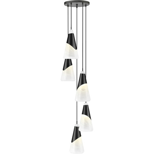 Aimie 5 Light 12 inch Matte Black Chandelier Ceiling Light