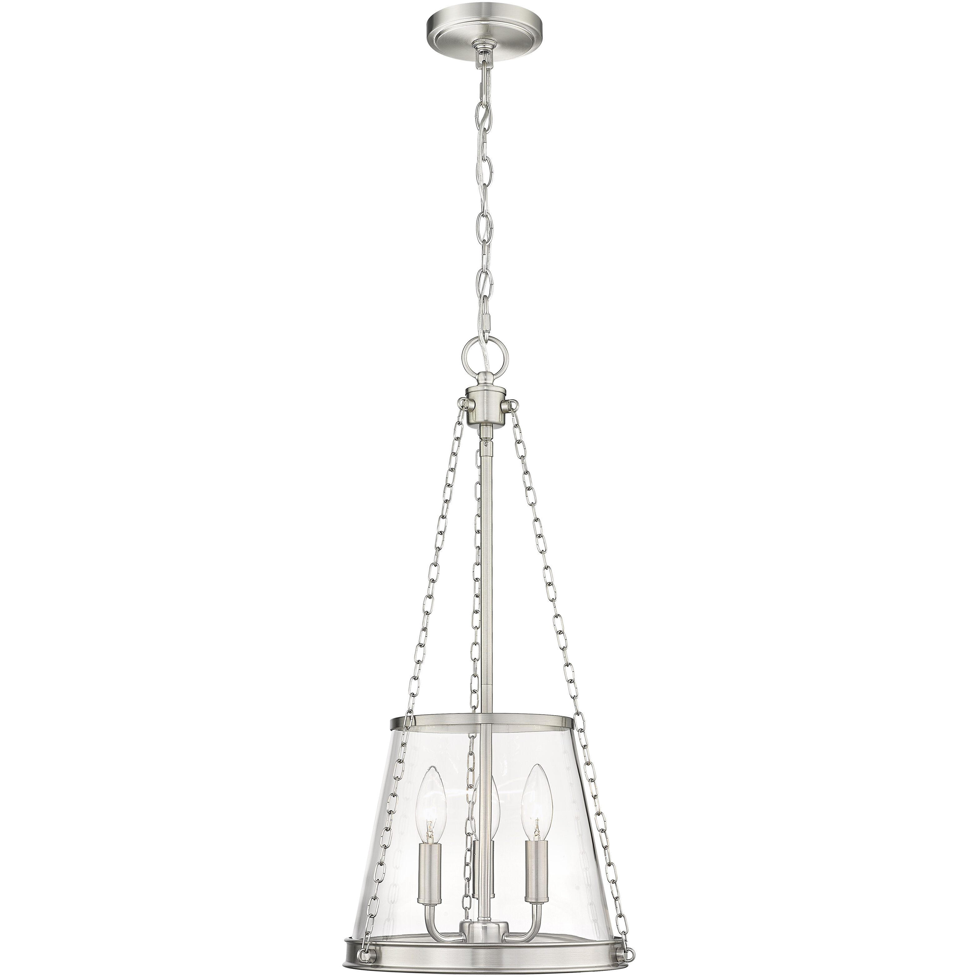 Prescott 3 Light 12 inch Brushed Nickel Pendant Ceiling Light