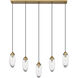 Arden 5 Light 4.75 inch Rubbed Brass Chandelier Ceiling Light