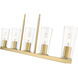 Titus 5 Light 44 inch Modern Gold Linear Chandelier Ceiling Light
